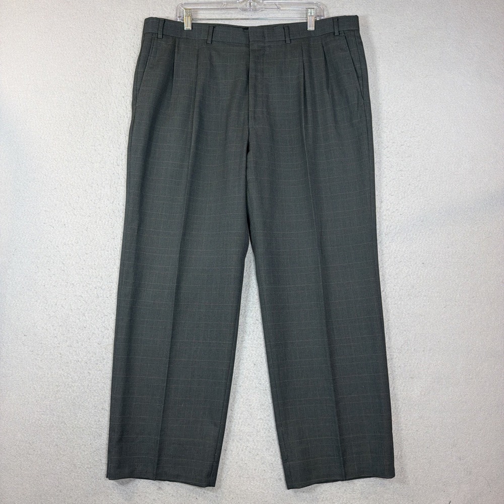 Vintage Tailors Row Men's 100% Worsted Wool USA Dress Pants 40x30 Grey Deansgate